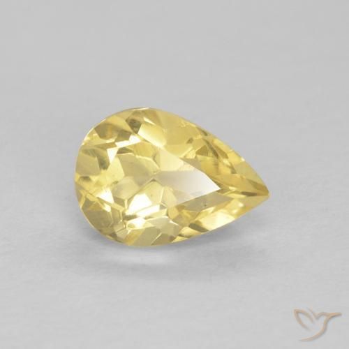 Berillo Giallo chiaro naturale da 0.73 ct, Forma a pera, VVS-VS