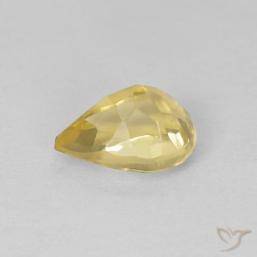 Berillo Giallo chiaro naturale da 0.73 ct, Forma a pera, VVS-VS
