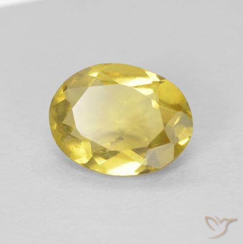 Berillo Giallo dorato chiaro naturale da 1.09 ct, Ovale, VVS-VS