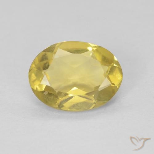 Berillo Giallo dorato chiaro naturale da 1.09 ct, Ovale, VVS-VS