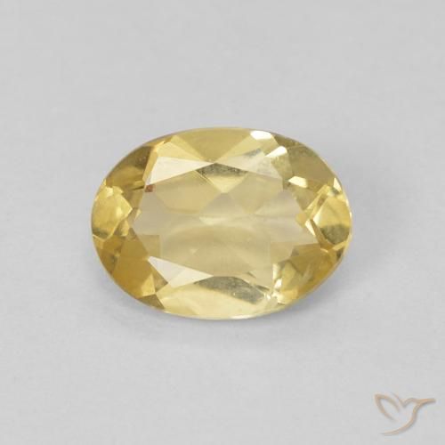 0.99ct Naturale Oro chiaro Berillo, Ovale, VVS-VS