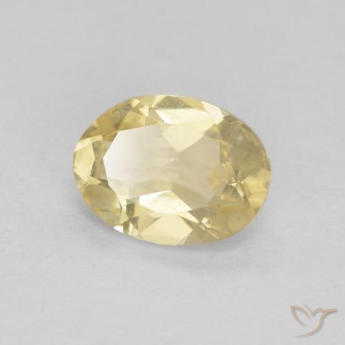 1.10ct Naturale Giallo chiaro Berillo, Ovale, VVS-VS