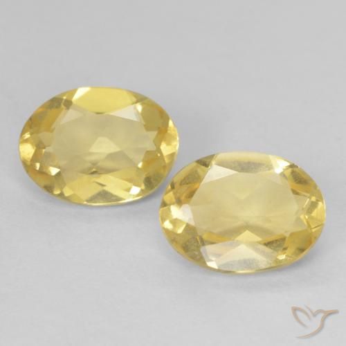 2.23ctw Naturale Giallo chiaro Berillo, Ovale, VS