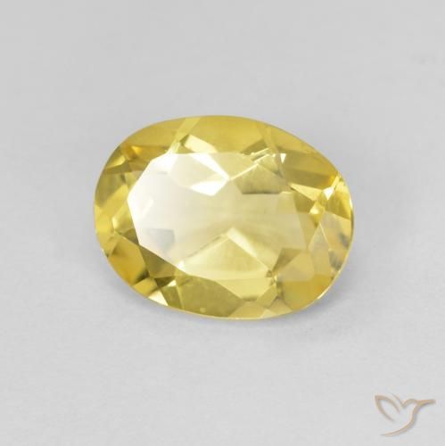 Berillo Giallo dorato chiaro naturale da 1.49 ct, Ovale, VVS-VS