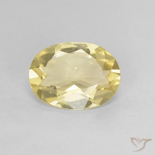Berillo Giallo dorato chiaro naturale da 1.19 ct, Ovale, VVS-VS