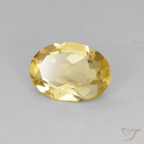 Berillo Giallo chiaro naturale da 1.22 ct, Ovale, VVS-VS