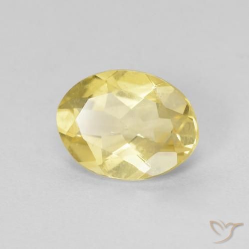 1.29ct Naturale Giallo chiaro Berillo, Ovale, VVS-VS