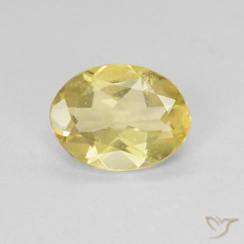 Berillo Giallo chiaro naturale da 1.29 ct, Ovale, VVS-VS
