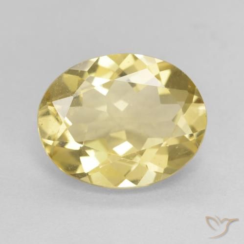 2.39ct Naturale Giallo chiaro Berillo, Ovale, VVS-VS
