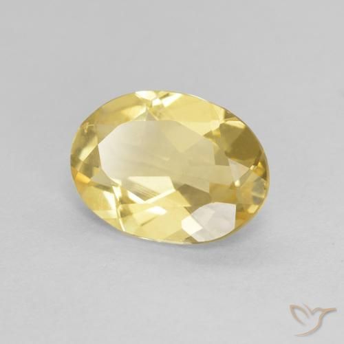 Berillo Giallo dorato chiaro naturale da 1.46 ct, Ovale, VVS-VS