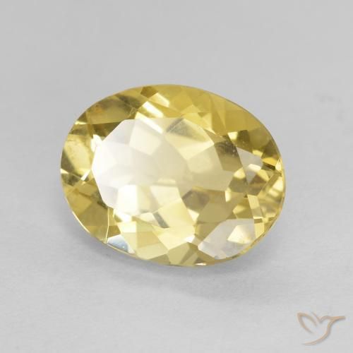 Berillo Giallo dorato chiaro naturale da 2.15 ct, Ovale, VVS-VS