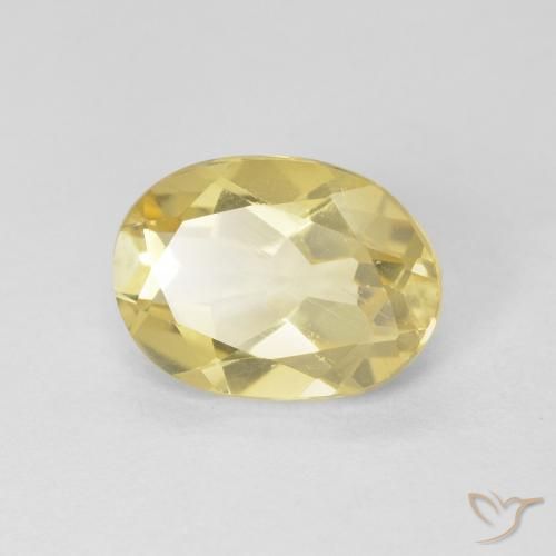 1.60ct Naturale Giallo pallido Berillo, Ovale, VS