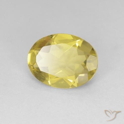 Berillo Giallo morbido naturale da 1.34 ct, Ovale, VS