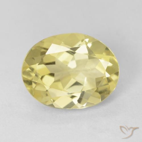 2.37ct Naturale Giallo Digione molto chiaro Berillo, Ovale, VS