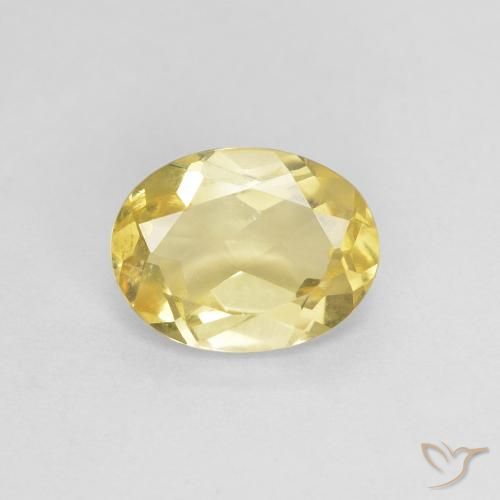 1.25ct Naturale Giallo medio Berillo, Ovale, VS