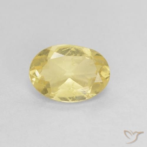 0.75ct Naturale Giallo chiaro Berillo, Ovale, VS