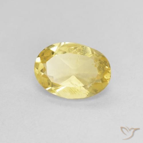 Berillo Giallo chiaro naturale da 0.75 ct, Ovale, VS