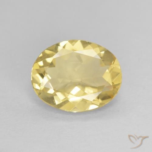 1.84ct Naturale Giallo chiaro Berillo, Ovale, VVS