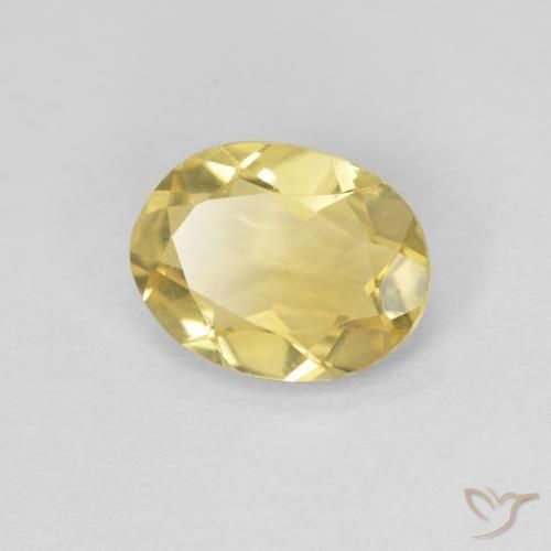 Berillo Giallo dorato chiaro naturale da 1.42 ct, Ovale, VVS