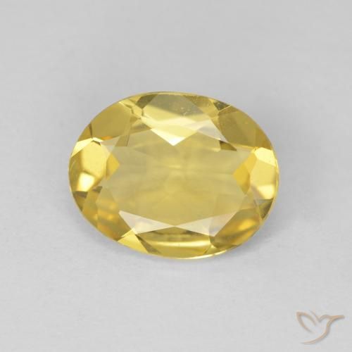 1.70ct Naturale Giallo dorato chiaro Berillo, Ovale, VVS