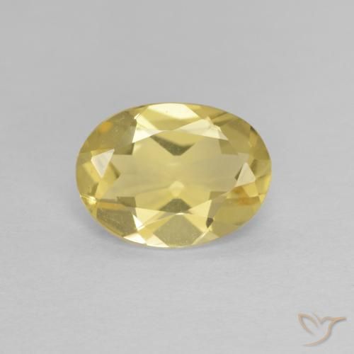 1.33ct Naturale Giallo chiaro Berillo, Ovale, VVS