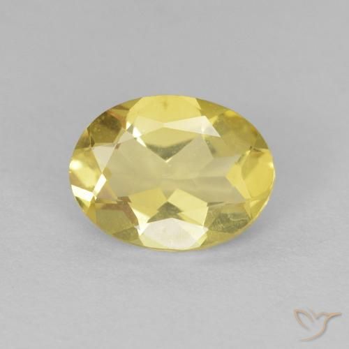 1.43ct Naturale Giallo chiaro Berillo, Ovale, VVS