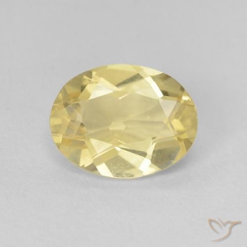 1.70ct Naturale Giallo chiaro Berillo, Ovale, VVS