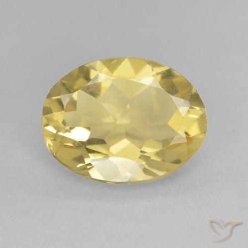 2.03ct Naturale Giallo chiaro Berillo, Ovale, VVS