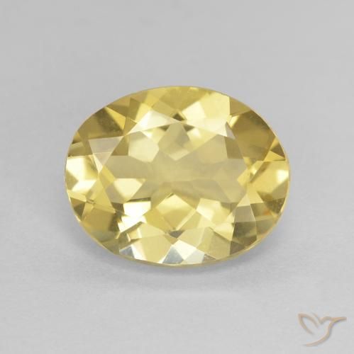 2.15ct Naturale Giallo dorato chiaro Berillo, Ovale, VVS