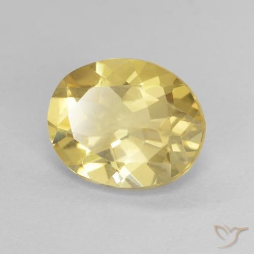 Berillo Giallo dorato chiaro naturale da 2.15 ct, Ovale, VVS