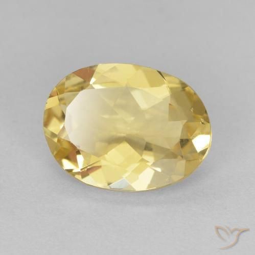 Berillo Giallo dorato chiaro naturale da 1.96 ct, Ovale, VVS