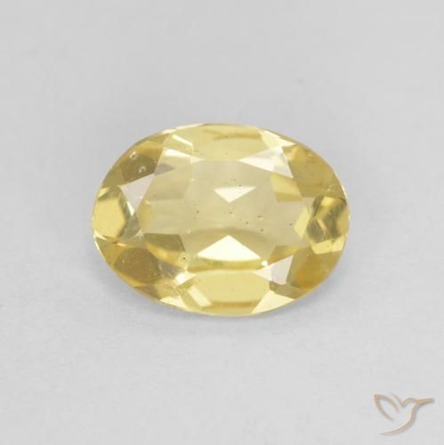 1.00ct Naturale Giallo chiaro Berillo, Ovale, VS