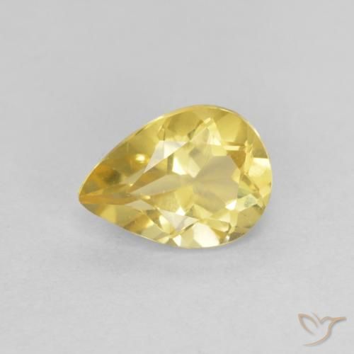 0.90ct Naturale Giallo dorato chiaro Berillo, Forma a pera, VS