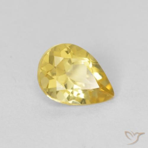 Berillo Giallo dorato chiaro naturale da 0.90 ct, Forma a pera, VS