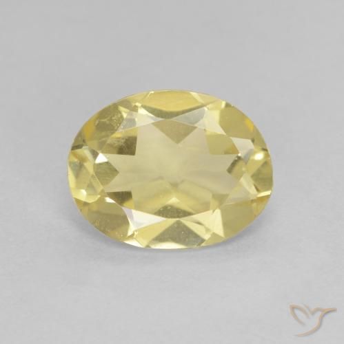 1.54ct Naturale Giallo dorato chiaro Berillo, Ovale, VVS-VS