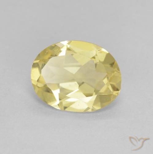 Berillo Giallo dorato chiaro naturale da 1.54 ct, Ovale, VVS-VS