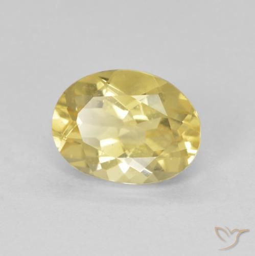 Berillo Giallo dorato chiaro naturale da 1.73 ct, Ovale, VVS-VS