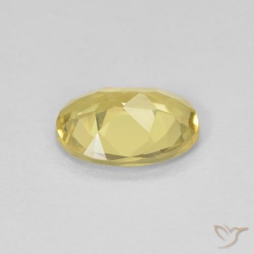 Berillo Giallo dorato chiaro naturale da 1.29 ct, Ovale, VVS-VS