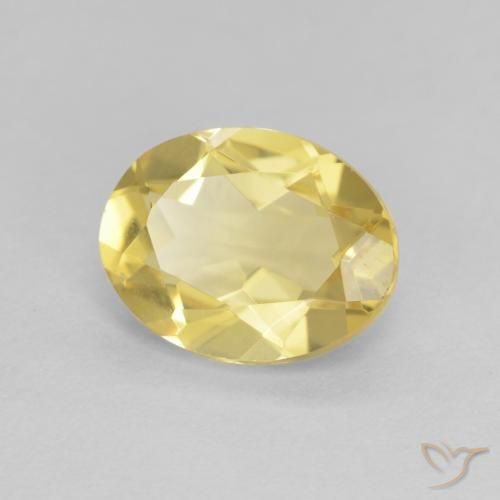 Berillo Giallo dorato chiaro naturale da 1.74 ct, Ovale, VVS-VS