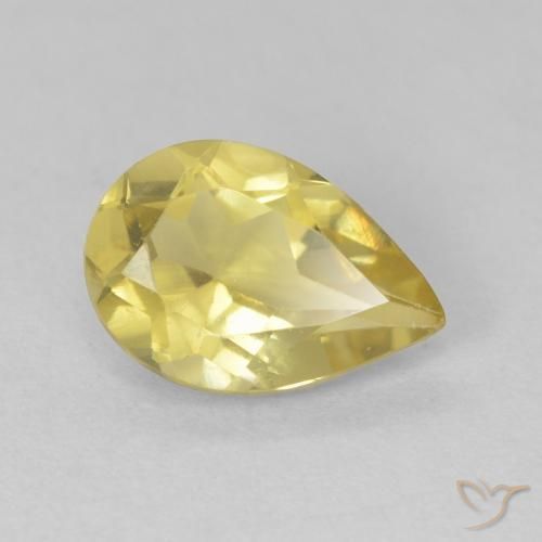 Berillo Oro chiaro naturale da 1.19 ct, Forma a pera, VVS-VS