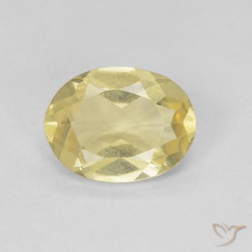 Berillo Giallo chiaro naturale da 1.14 ct, Ovale, VVS-VS