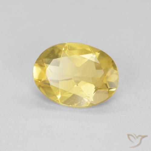 Berillo Giallo dorato chiaro naturale da 1.35 ct, Ovale, VVS