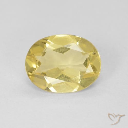 1.58ct Naturale Giallo chiaro Berillo, Ovale, VVS