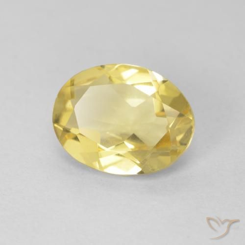 Berillo Giallo dorato chiaro naturale da 1.54 ct, Ovale, VVS