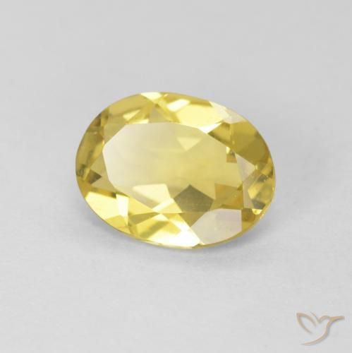 Berillo Giallo chiaro naturale da 1.33 ct, Ovale, VVS