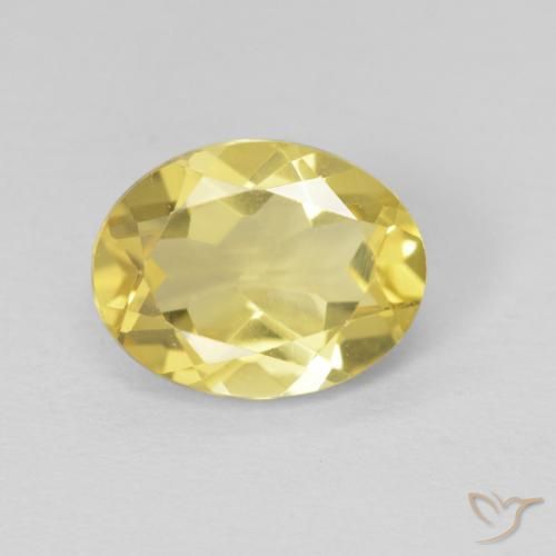 1.76ct Naturale Giallo chiaro Berillo, Ovale, VVS