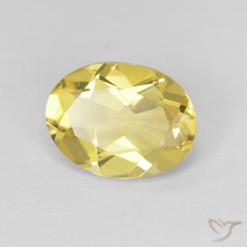 Berillo Giallo miele chiaro naturale da 1.74 ct, Ovale, VVS