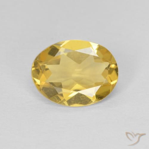 1.37ct Naturale Giallo intenso Berillo, Ovale, VVS