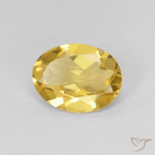 Berillo Giallo intenso naturale da 1.37 ct, Ovale, VVS