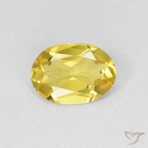 0.87ct Naturale Giallo Toscana Berillo, Ovale, VVS-VS